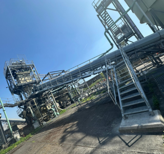 Conveyor access walkway at GAC plant