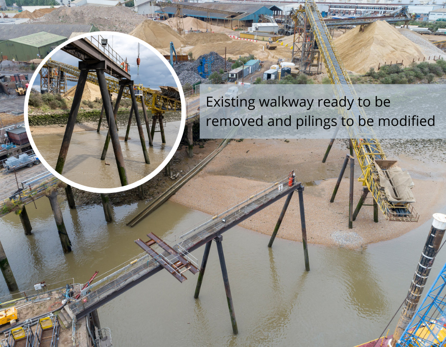 Existing Walkway To Be Removed And Pilings To Be Modified