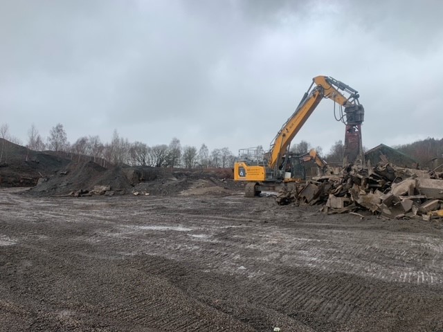Asphalt plant demolished, Scotland
