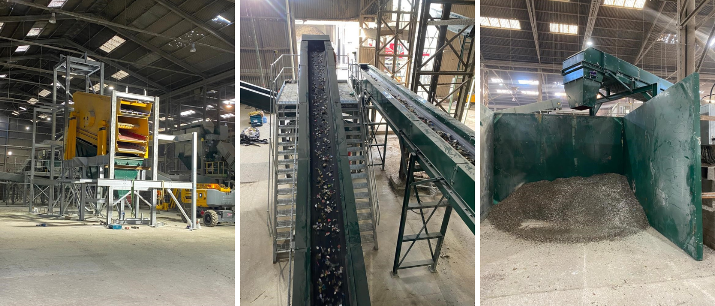 Glass recycling plant